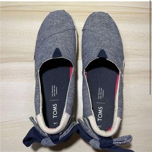 Toms Alpergata Platform Chambray Slip Ons